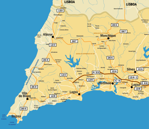 West Algarve Map